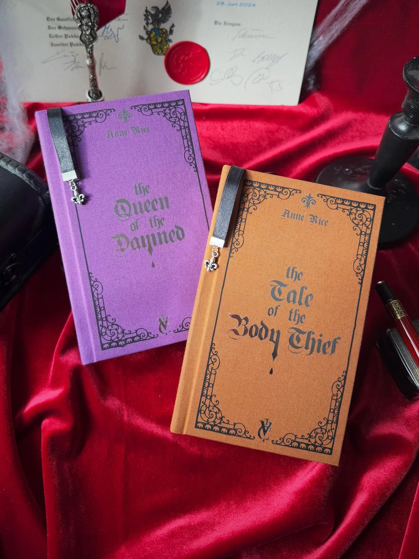 Queen of the Damned & Tale of the Body Thief Custom Rebound Books Bundle – Clothbound, Handmade, Anne Rice